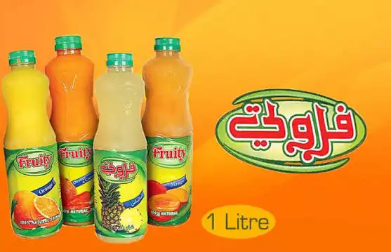 غو اب فروتي عصير طبيعي زجاج 1 ليتر